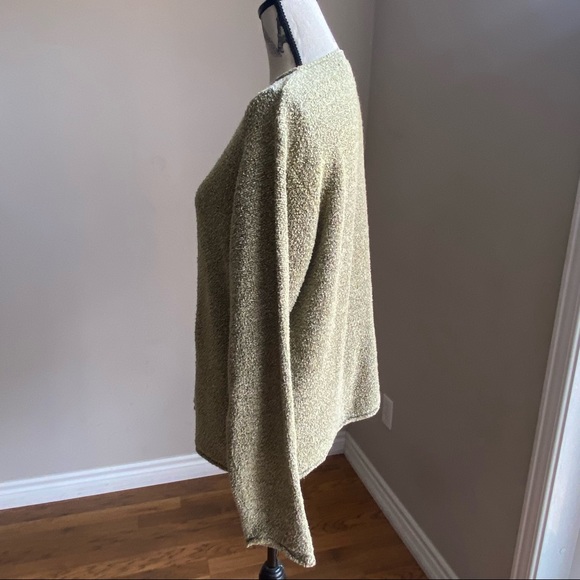 Columbia Rolled V-Neck long sleeve Nubby boucle Kn - Picture 6 of 7